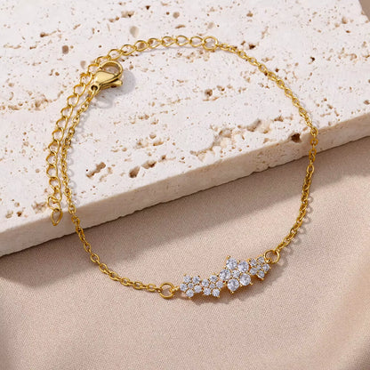 Crystal Zircon Star Bracelets for Women Fashion Gold Plated Stainless Steel Star Bracelet Party Wedding Aesthetic Jewelry Gift